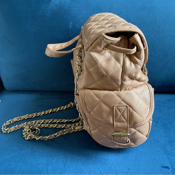 ASOS Blush Faux Leather Quilted Backpack - Picture 3 of 6